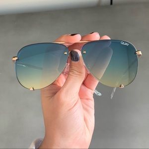 Quay High Key Mini Rimless Sunglasses